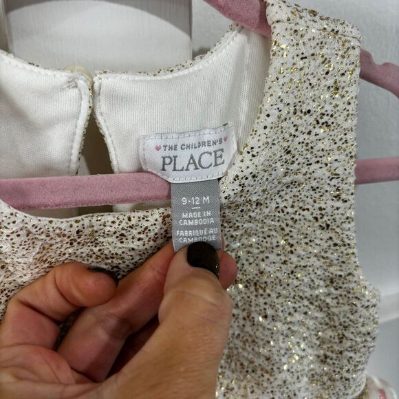 The Children’s Place Striped Jacquard Knit Glitter Dress - Picture 7 of 11